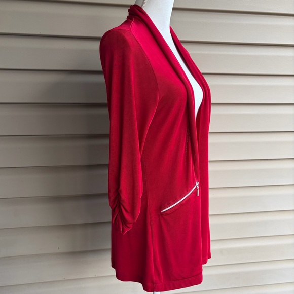 •Chico's• Travelers Vibrant Open Front Cardigan - Size 8 - Picture 5 of 8